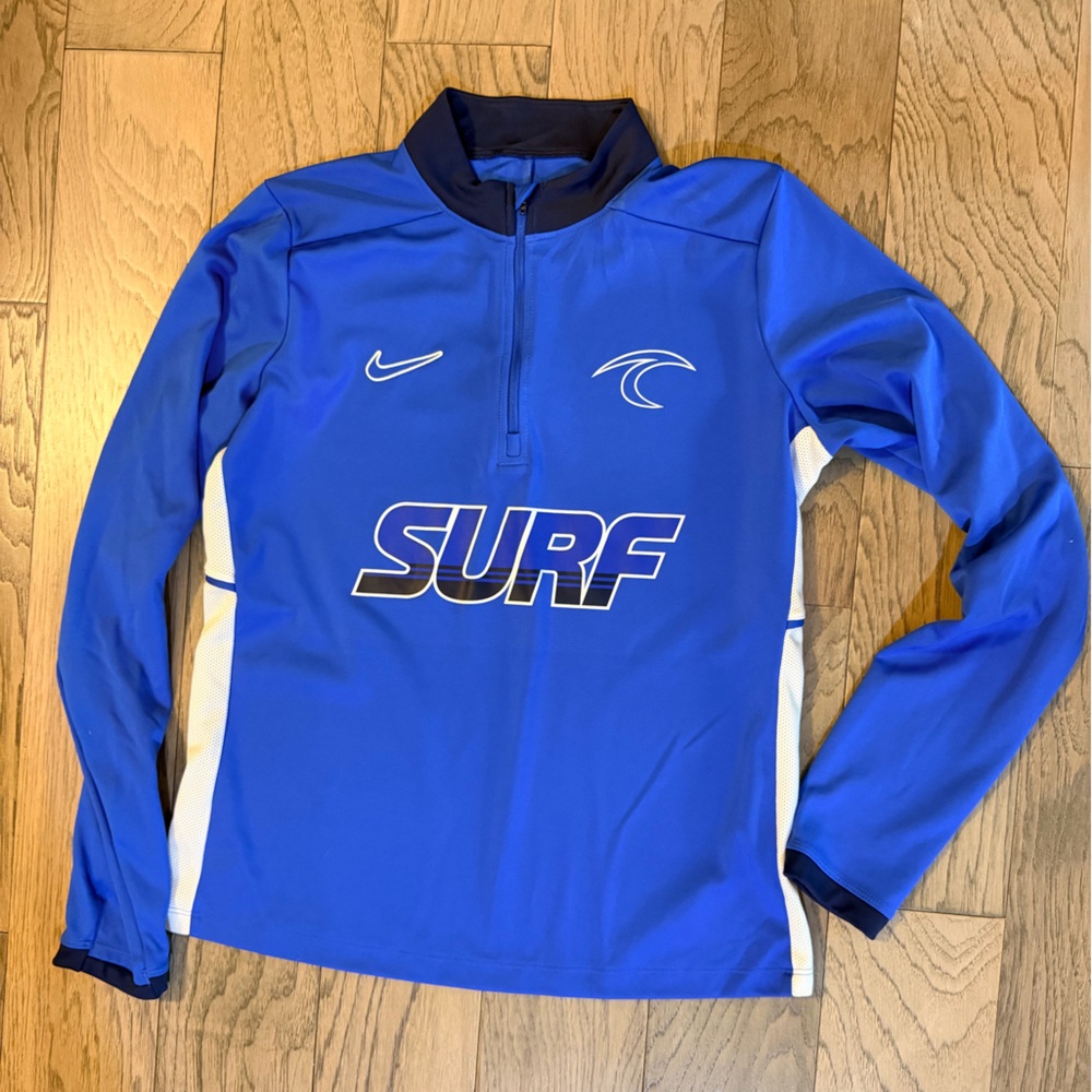 Nike Blue and White unisex soccer warm up jacket/shirt